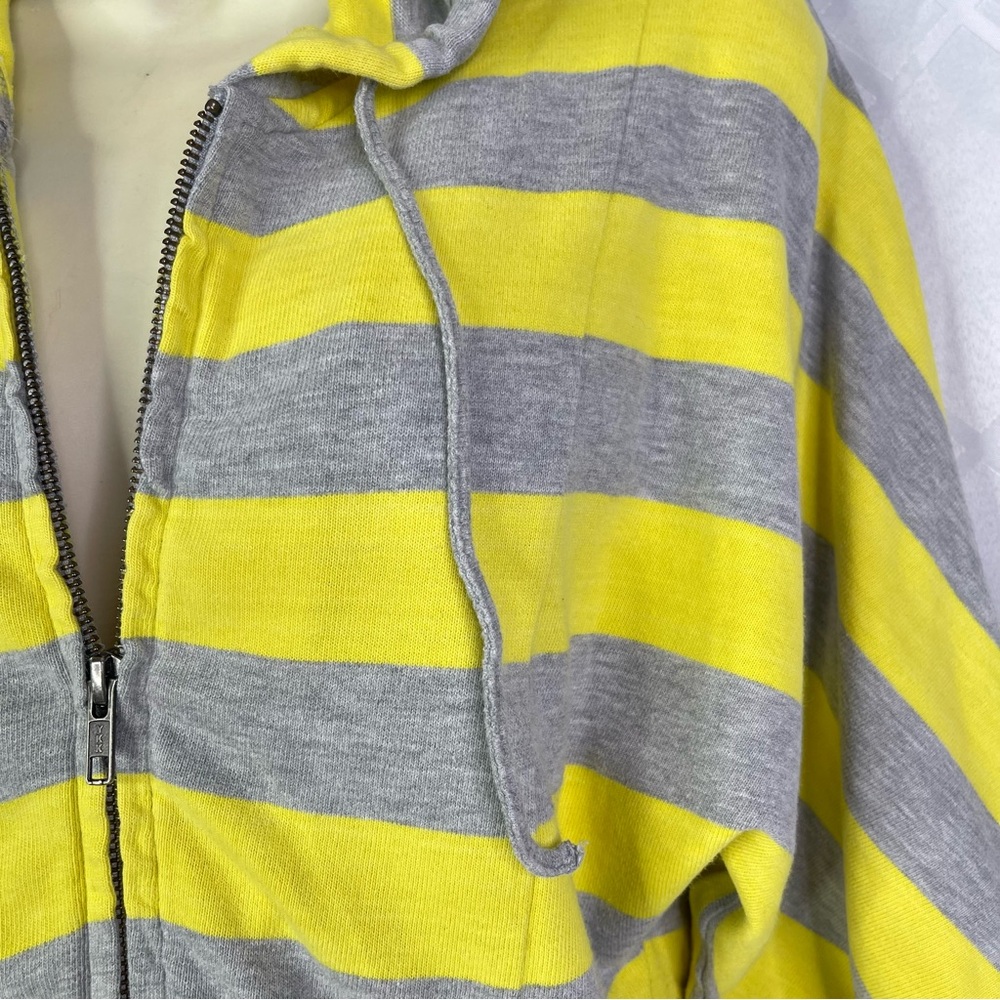 Purity Striped Yellow and Gray Women's Hooded Jacket Size Small - Picture 6 of 13